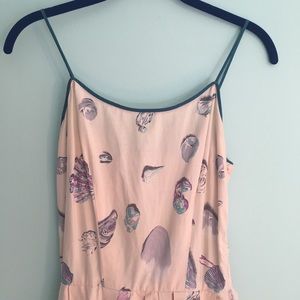 50s rare novelty mermaid shell pastel dress